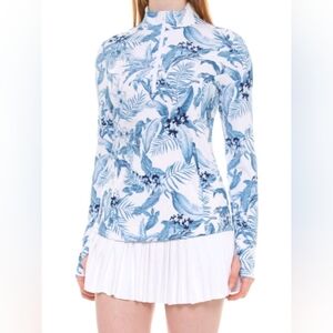 Tommy Bahama Golf Tabu Jungle Mock Neck Quarter-zip all-over print size large